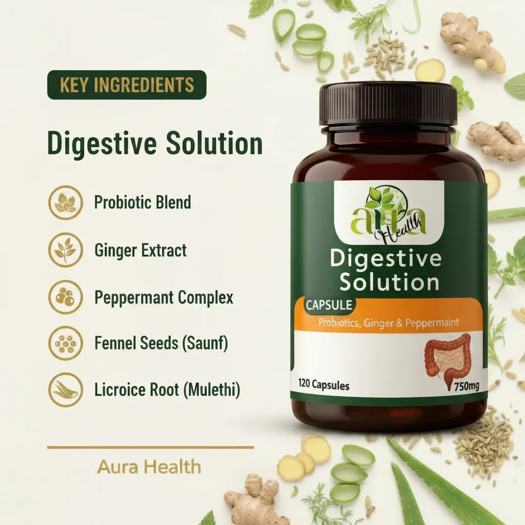 Digestive Solution: Probiotics, Ginger & Peppermint Complex