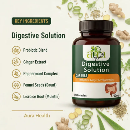Digestive Solution: Probiotics, Ginger & Peppermint Complex
