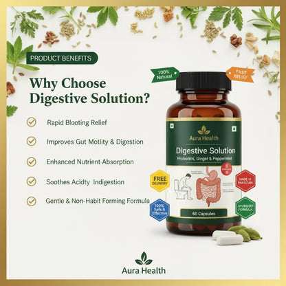 Digestive Solution: Probiotics, Ginger & Peppermint Complex